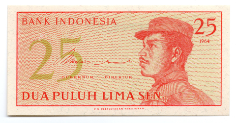 BANCNOTE STRAINE - 25 SEN INDONEZIA 1964 UNC