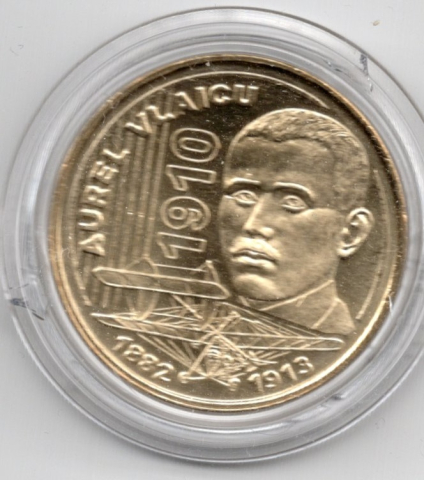 MONEDE ROMANIA - 50 BANI 2010 AUREL VLAICU UNC IN CAPSULA