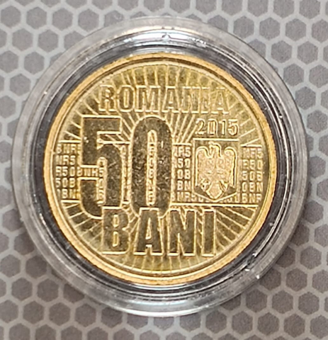 MONEDE ROMANIA - 50 BANI 2015 COMEMORATIVA, DENOMINAREA - IN CAPSULA