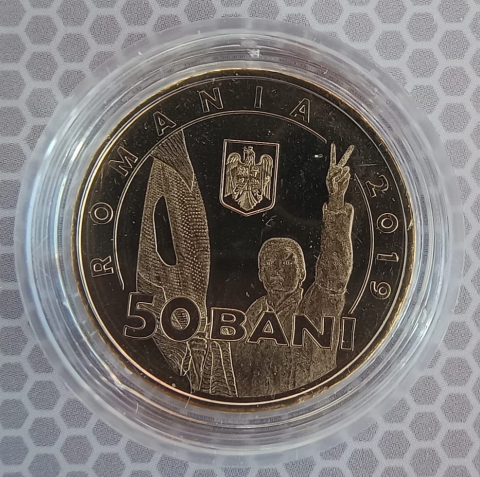 MONEDE ROMANIA - 50 BANI 2019 REVOLUTIA 89 UNC IN CAPSULA