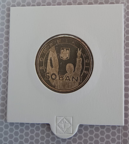 MONEDE ROMANIA - 50 BANI 2019 REVOLUTIA 89 UNC IN CARTONAS