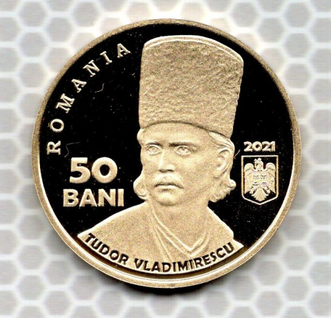 MONEDE ROMANIA - 50 BANI 2021 TUDOR VLADIMIRESCU PROOF