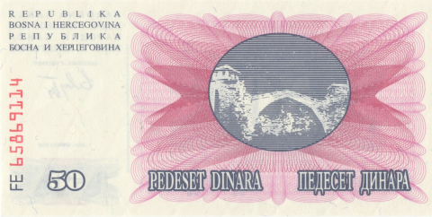 50 DINARI 1992 BOSNIA SI HERTZEGOVINA UNC [1]