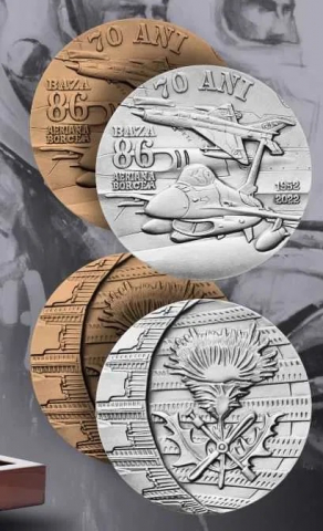 MEDALISTICA - MEDALIA 70 DE ANI DE LA INFIINTAREA BAZEI AERIENE BORCEA - Argint