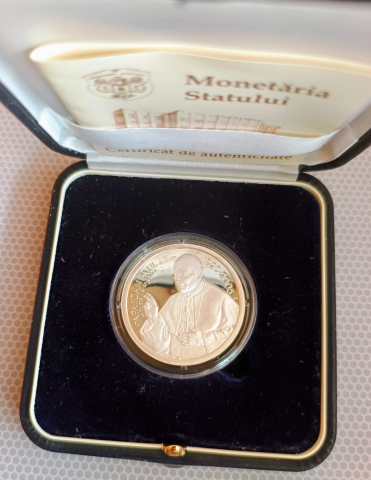 MEDALISTICA - MEDALIA TOMBAC ARGINTAT PAPA IOAN PAUL AL DOILEA