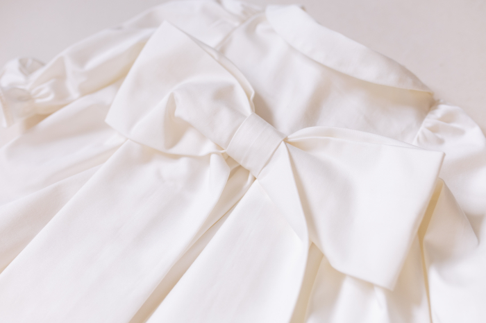 Rochie Ceremonie din Bumbac Satinat Ivory pentru Fetițe [5]