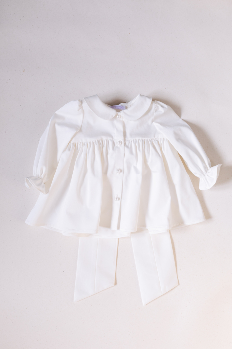 Rochie Ceremonie din Bumbac Satinat Ivory pentru Fetițe [3]