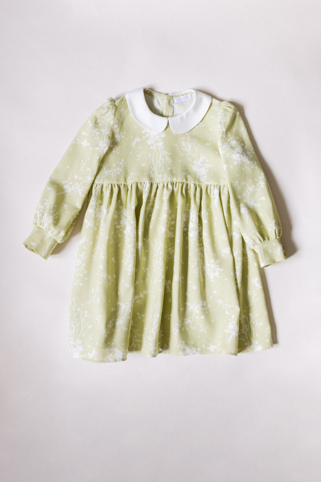 Rochie verde cu flori albe [1]
