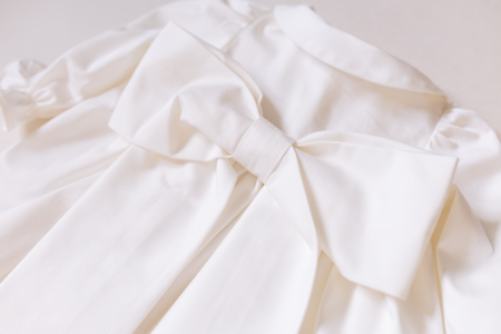 Rochie Ceremonie din Bumbac Satinat Ivory pentru Fetițe [4]