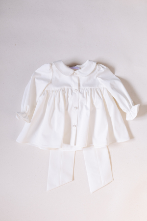 Rochie Ceremonie din Bumbac Satinat Ivory pentru Fetițe [2]