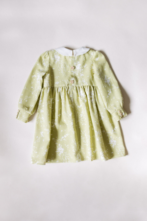 Rochie verde cu flori albe [2]