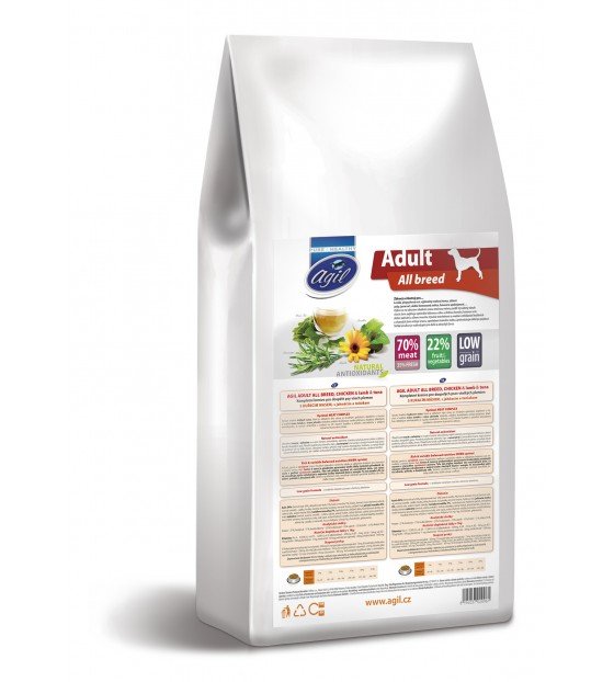 AGIL ADULT ALL BREED DOG 10kg - Hrana Super Premium pentru caini adulti de toate rasele cu (min.70%) carne de Pui, Miel & Ton [2]