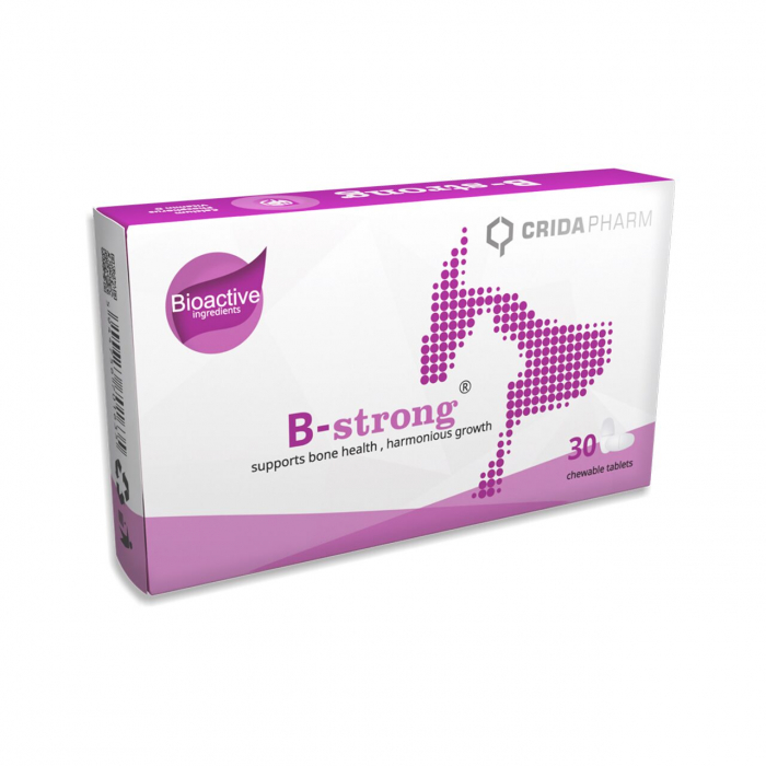 B-strong® – Supliment fortificare osoasă câini/pisici. Reface osatura după fracturi și previne apariția acestora.Pentru cățeii tineri din rase de talie mare în timpul perioadelor de creștere rapida [1]