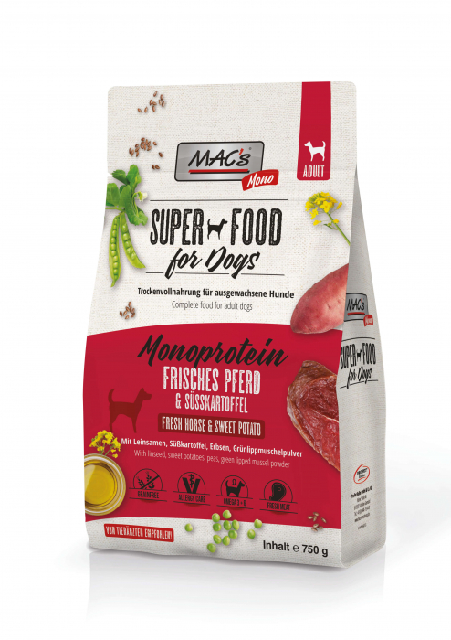 Hrana Ultra Premium pentru caini adulti cu sursa unica de proteina ( Monoproteica ) MACs Dog Mono Fresh Horse 750g [1]