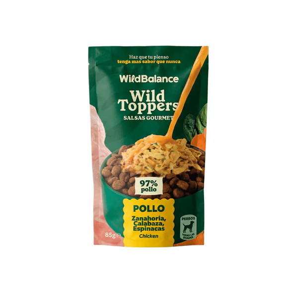 Topper natural din carne de pui cu rol in stimularea poftei de mancare la cainii pretentiosi. Dog Toppers Chicken and Vegetables 85g [2]