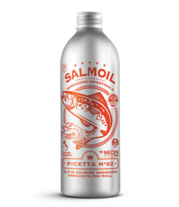 Ulei Somon 250ml cu rol  suplimentar in tratarea afectiunilor intestinale la caini si pisici ,  prin incorporarea de plante aromatice rozmarin ,cuisoare si turmeric in compozitie [2]
