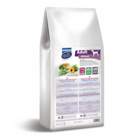 AGIL ADULT ALL BREED DOG 2kg - Hrana Super Premium pentru caini adulti de toate rasele cu (min. 71%) carne de Vita, Miel & Ton [1]