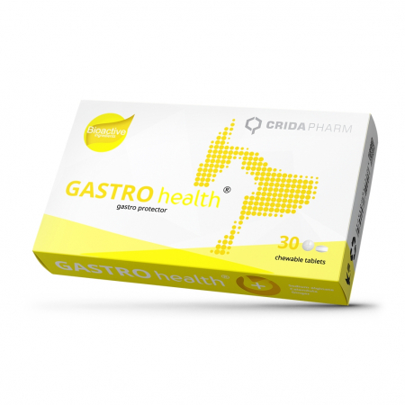 Nutraceutice - GASTRO health® – Supliment sănătate gastrică câini/pisici. Barieră protectoare pentru mucoasa gastrică, recomandat pentru reducerea simptomelor gastritei, ulcerului și reﬂuxului gastroesofagian