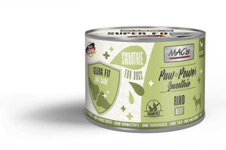 CAINI - Gustare practică între mese cu funcții utile pentru diverse nevoi. Mac's Dog Paw Power Smoothie Carne de Vită 200g