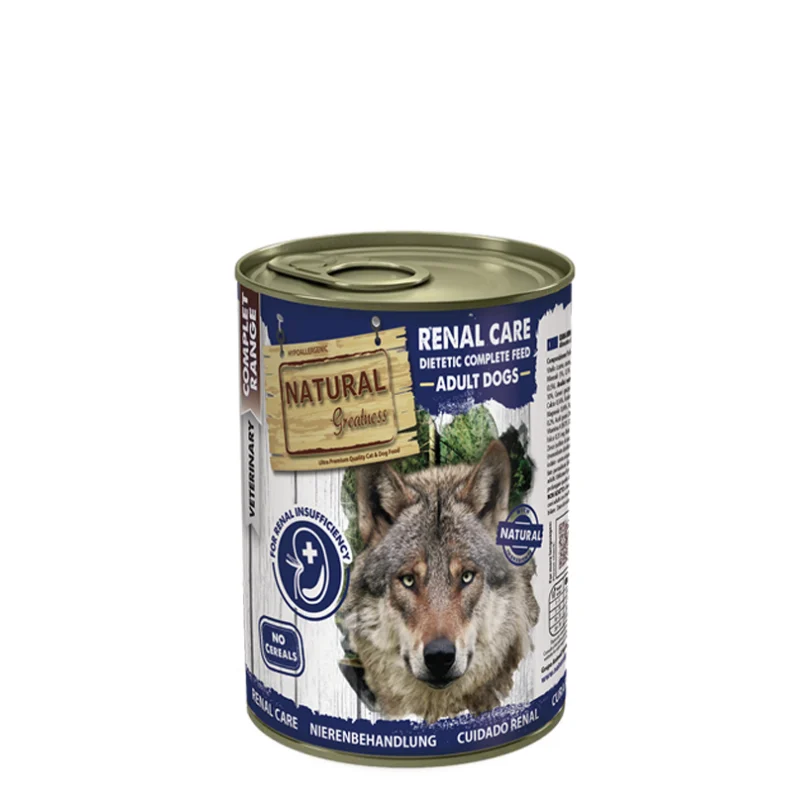 Conserve - Hrana Dietetica UltraPremium , hipoalergenica pentru tratarea afectiunilor renale , urinare si cardiace la caine Natura Greatness Vet Diet Dog Renal Oxalate 400g