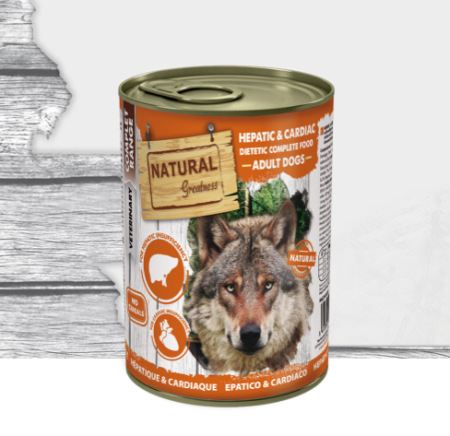 Diete - Hrana Dietetica UltraPremium , hipoalergenica pentru tratarea afectiunilor hepatice si cardiace la caine Natura Greatness Vet Diet Dog Hepatic-Cardiac 400g - Natural Greatness