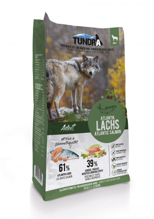 Hrana Uscata - Hrana Ultra Premium ,pentru caini adulti de toate rasele ,cu o singura sursa de proteina ( Monoproteic ) , fara cereale ,cu 61 % carne de somon atlantic (61% ) Tundra Dog Atlantic Somon 3,18 kg - Tund
