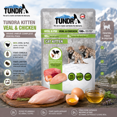 Hrana Umeda - Tundra Kitten Veal & Chicken hrană umedă pentru pisoi 85 g