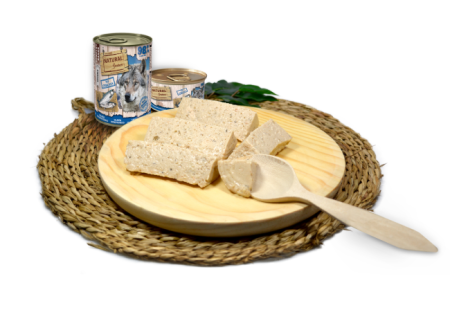 CAINI - Hrana umeda Ultrapremium , Hipoalergenica , Monoproteica ,pentru caini , fara cereale ,cu carne de somon ca sursa unica de proteina .Natural Greatness Dog Monoproteic Somon Recipe 400g