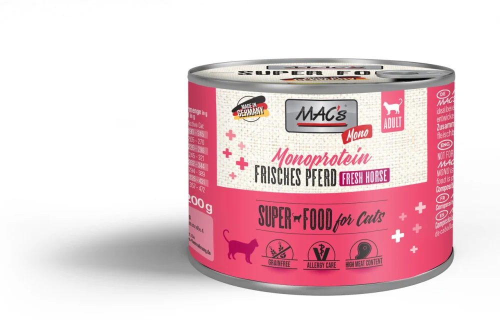 PISICI - Hrana umeda Ultrapremium pentru pisici ,cu o singura sursa de proteina (Monoproteica )Macs Cat Mono Fresh Cal 200g
