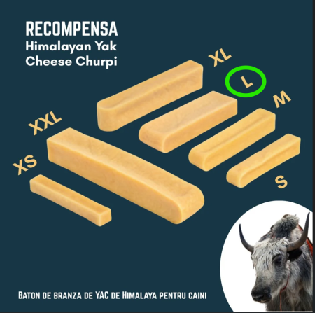 Recompense - Recompensa din branza de Yak , ideala pentru curatarea tartrului , reducerea plăcii bacteriene ,dinți mai curați și gingii mai sănătoase (Marimea L 110g)