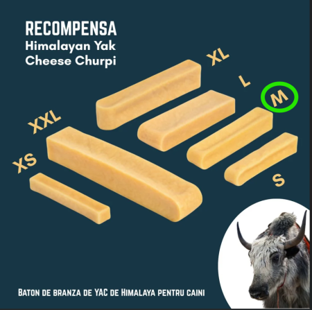 Recompense - Recompensa din branza de Yak , ideala pentru curatarea tartrului , reducerea plăcii bacteriene ,dinți mai curați și gingii mai sănătoase (Marimea M 80g)