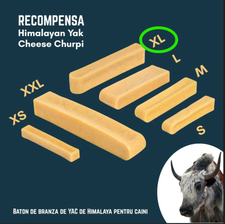 Recompense - Recompensa din branza de Yak , ideala pentru curatarea tartrului , reducerea plăcii bacteriene ,dinți mai curați și gingii mai sănătoase (Marimea XL 140g)