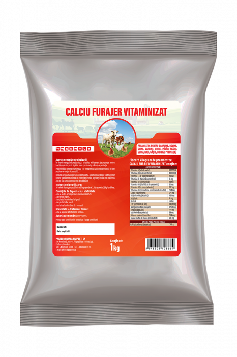 Calciu furajer vitaminizat Farmavet, punga 1 kg [1]