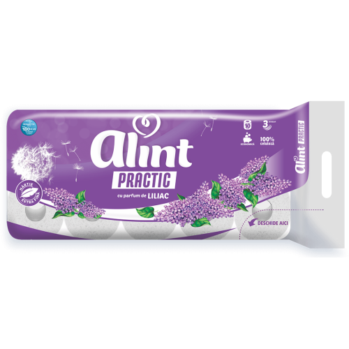 Hartie igienica Alint Practic flori de liliac 3 straturi,10 role [1]