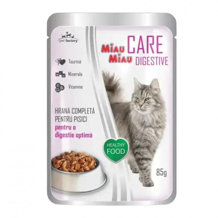Hrana umeda pentru pisici, Miau Miau Care Digestive, 85 gr [1]