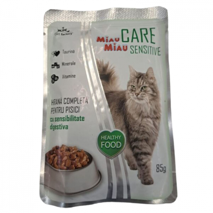 Hrana umeda pentru pisici, Miau Miau Care Sensitive, 85 gr [1]