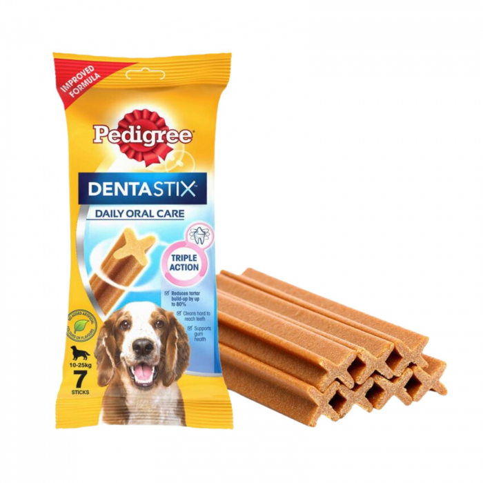 PEDIGREE DentaStix Daily Oral Care, recompense caini talie medie, 7 batoane [1]