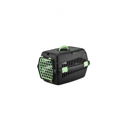 PET - 4Dog Deluxe cusca transport neagra cu usa verde