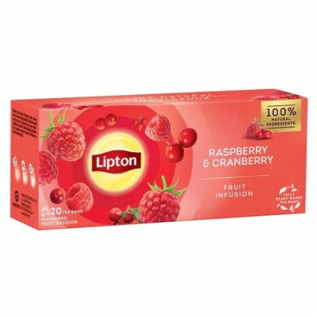 SHOP - Ceai Lipton zmeura si merisoare, 20 plicuri
