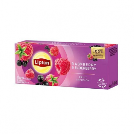 Ceaiuri - Ceai Lipton zmeura si soc, 20 plicuri