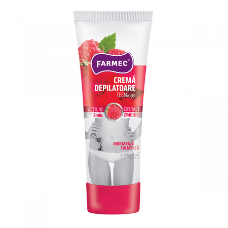 Ceara, benzi si creme depilatoare - Crema depilatoare Farmec TEENager, Zmeura, 150 ml