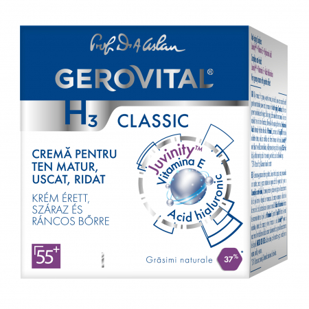 Creme de fata - Crema Gerovital H3 Classic pentru ten matur, uscat, ridat, 50 ml