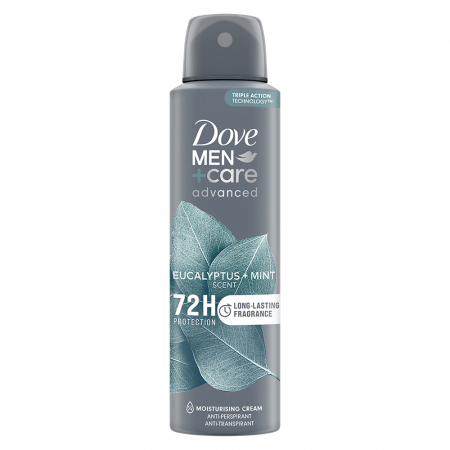 Deodorante si antiperspirante - Deodorant Spray Eucalyptus 72h, Dove Men+Care Advanced Care, 150 ml