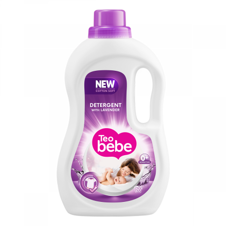 Detergenti & Solutii de curatat - Detergent automat Teo Bebe Cotton Soft Lavender, 1.1 L, 20 spalari