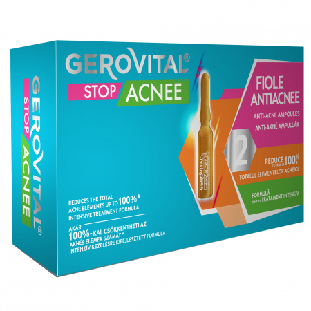 Ingrijire ten - Fiole antiacnee Gerovital Stop Acnee, 10 buc x 2 ml