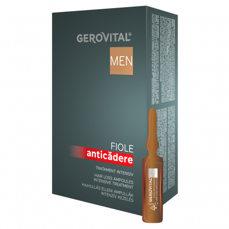 Ingrijirea parului & Hair styling - Fiole anticadere Gerovital Men, tratament intensiv, 10 buc x 10 ml