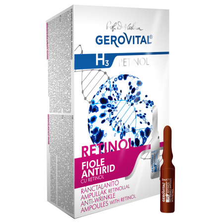Ingrijire ten - Fiole antirid Gerovital H3 cu Retinol, 10 buc x 2 ml