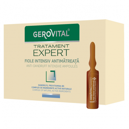 Ingrijirea parului & Hair styling - Fiole Gerovital Tratament Expert intensiv antimatreata, 10 buc x 10 ml