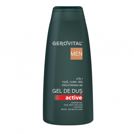 Igiena corpului - Gel de dus Gerovital Men Active 3 in 1, 400 ml