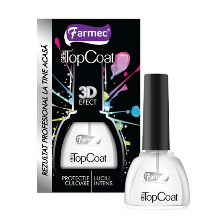 Dizolvante si tratamente pentru unghii - Gel Top Coat protector si luciu pentru lacul de unghii 11 ml, Farmec